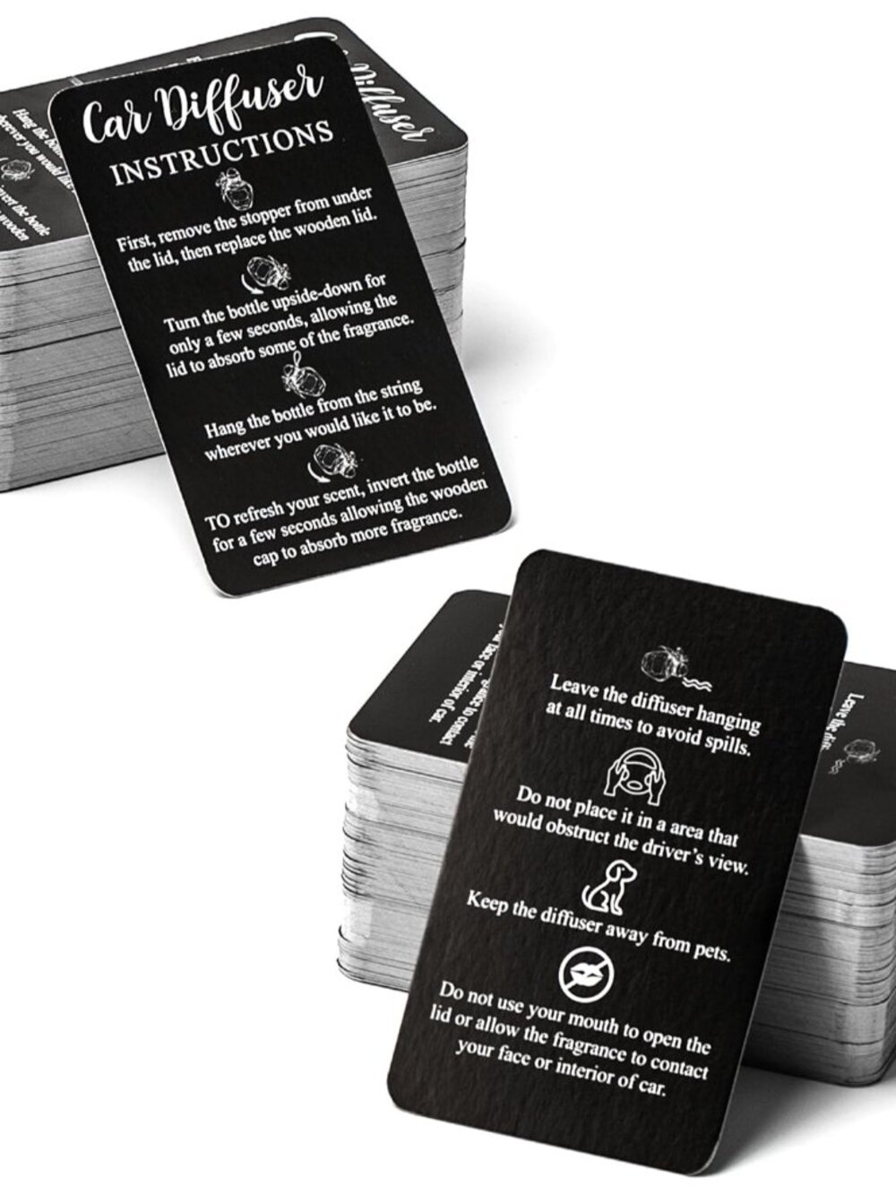 240Pcs Car Diffuser Instruction Cards Care Hanging Accessories for Auto Oil Bott